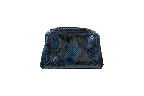 Palermo Dopp Kit, Navy/Black Diamond Glazed Snakeskin