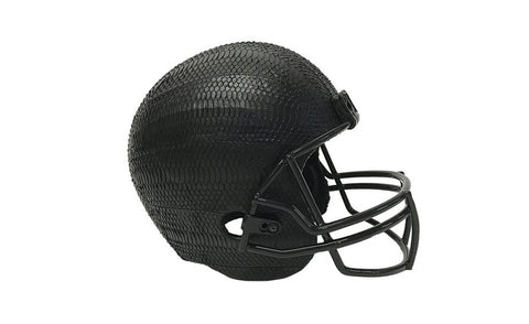 Houston Football Helmet, Matte Black Italian Watersnake