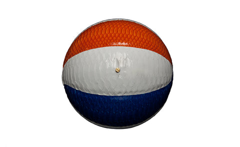 Springfield Basketball, White/Orange/Blue Glazed Snakeskin