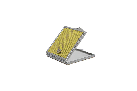 Anatolia Compact Mirror, Square Shaped Gold Snakeskin