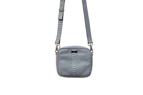 Ankara Mini Cross-Body, Smog Grey Snakeskin