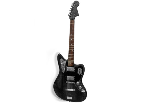 Chicago Fender Jaguar Guitar, Black Snakeskin