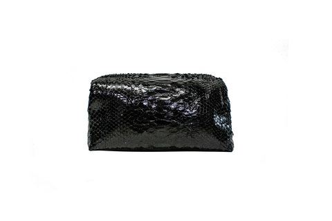 Palermo Dopp Kit, Black Glazed Snakeskin