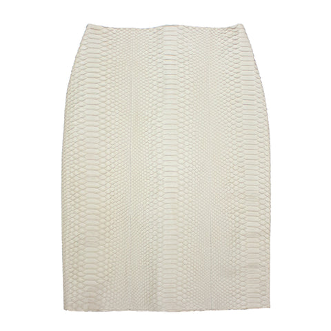 Hollywood High Waisted Skirt, Bone Matte Snakeskin