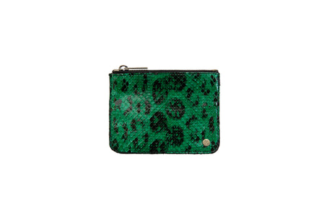 Brazil Small Pouch Green/Black Snakeskin