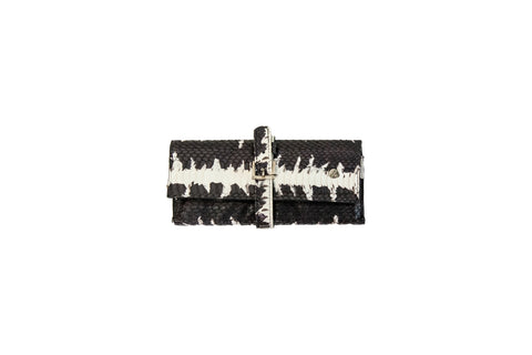 Brussels Travel Jewelry Roll,  Black/White Starburst Whipsnake