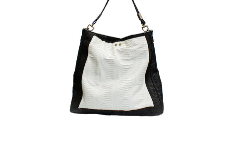 Cuba Handbag, Black/White Watersnake