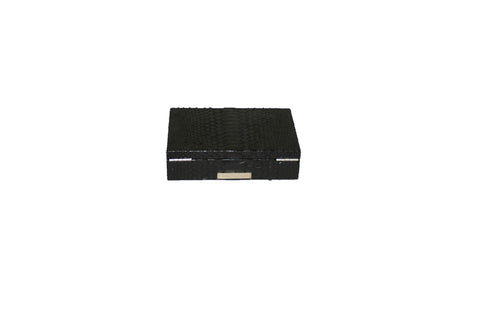 Xian Playing Card Box, Matte Black Snakeskin