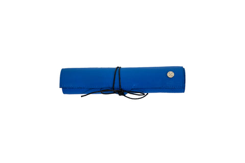 Egypt Travel Backgammon Set, Blue Lamb Skin
