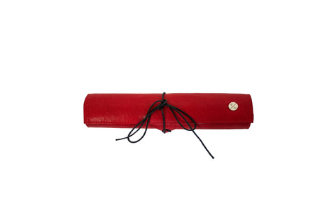 Egypt Travel Backgammon Set, Red Lamb Skin
