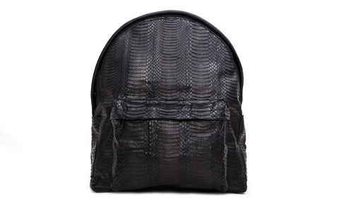 The Andes Backpack, Black Croc Embossed Italian Lambskin
