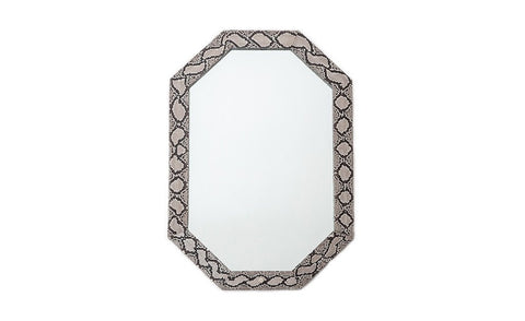 Bangkok Octagonal Mirror, Natural Snakeskin