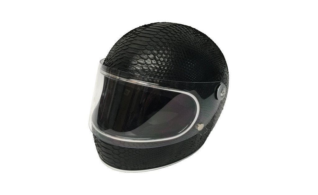 custom motorcycle helmets snake California Motorcycle Helmet, Matte Black Snakeskin