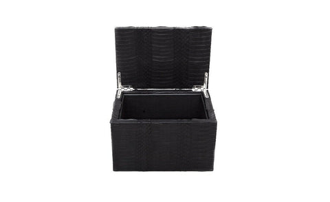 Casablanca Tampon Box, Matte Black Whipsnake