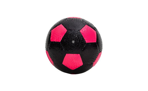 Espana Soccer Ball, Black/Neon Pink Glazed Snakeskin