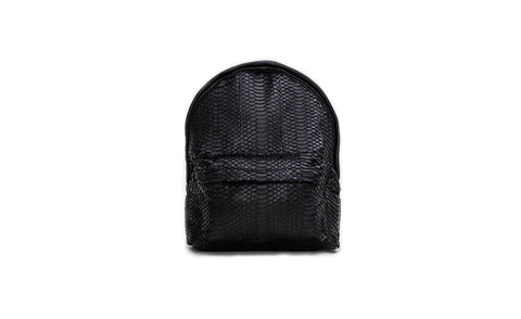 The Andes Mini Backpack, Matte Black Italian Watersnake