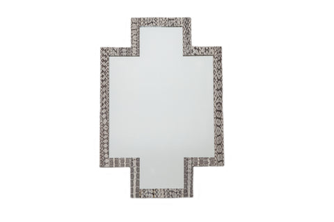 Jerusalem Cross Mirror, Black/White Landsnake