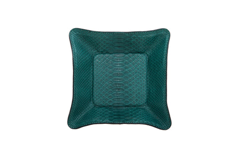 Quebec Travel Valet Large, Matte Emerald Snakeskin