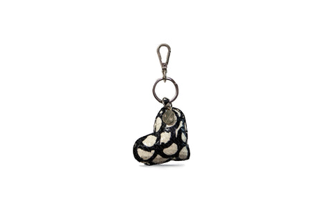 Prague Keychain, Black/White Flower Elaphe