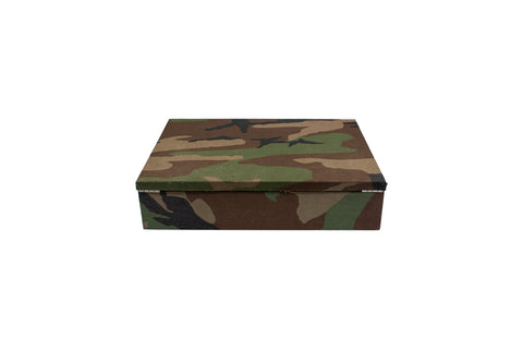 Santorini Hinged Paper Box, Vintage Army Fatigue