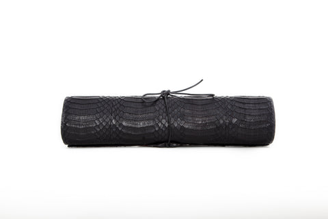 Egypt Travel Backgammon Set, Black Snakeskin
