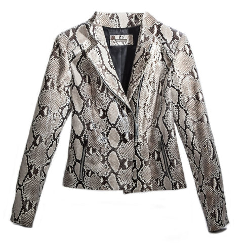 Moscow Biker Jacket, Natural Snakeskin