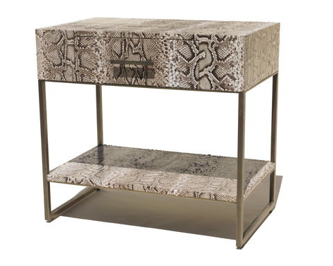 Oxford Side Table, Natural Snakeskin