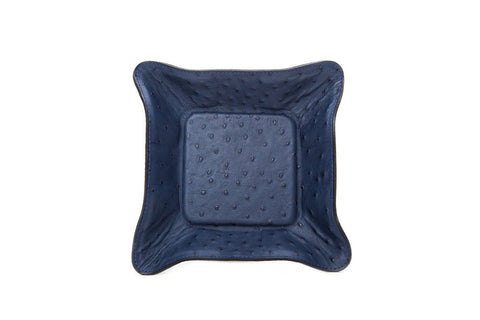 Quebec Travel Valet Large, Navy Ostrich Embossed Lambskin 