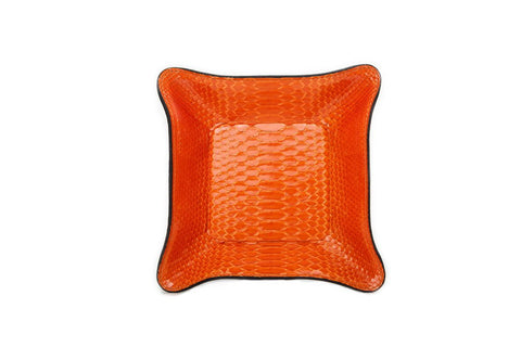 Quebec Travel Valet Large, Orange Glazed Snakeskin