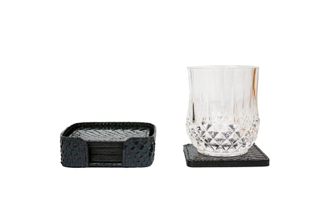 Rabat Coasters, Midnight Glazed Snakeskin