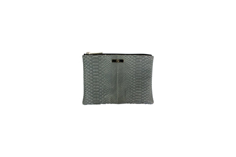 Harbor Island Mini Clutch, Smog Matte Snakeskin