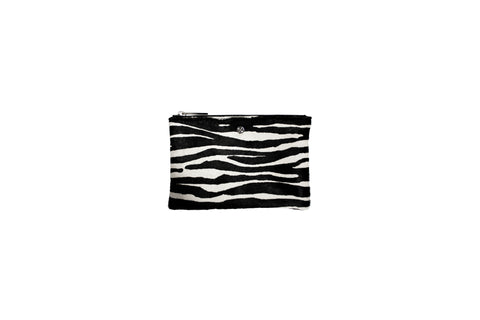 Harbor Island Mini Clutch, Zebra Print Calfskin