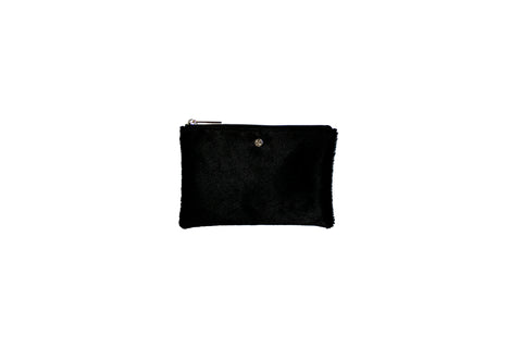 Harbor Island Mini Clutch, Black Calfskin