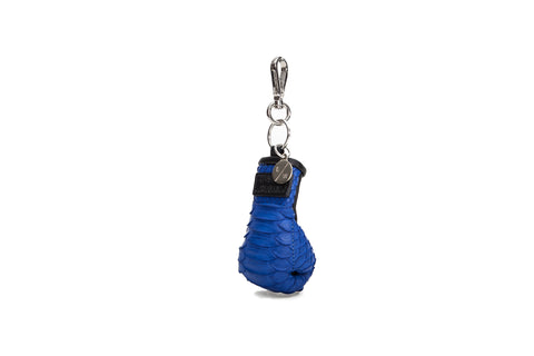 Manila Mini Keychain, Blue Matte Snakeskin