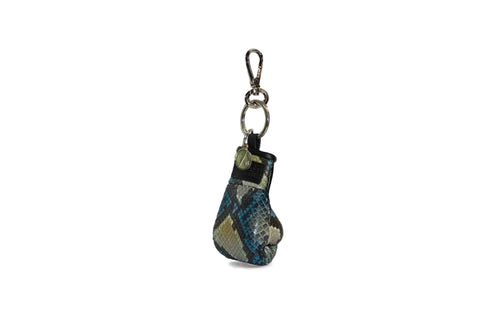 Manila Mini Keychain, Blue Sea Snakeskin