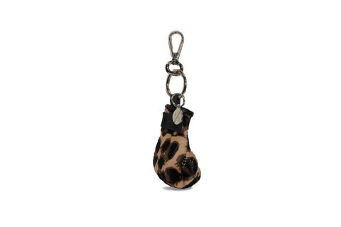 Manila Mini Keychain, Leopard Print Calf Hair