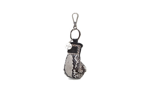 Manila Mini Keychain, Natural Snakeskin