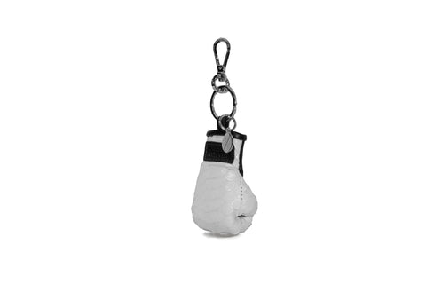 Manila Mini Keychain, White Glazed Snakeskin