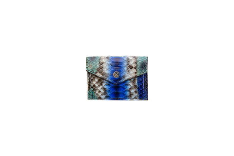 Provence Small Wallet, Electric Blue Snakeskin