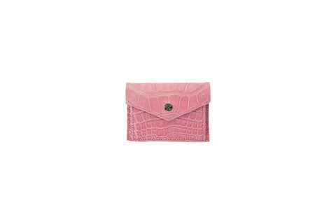 Provence Small Wallet, Pink Alligator Leather