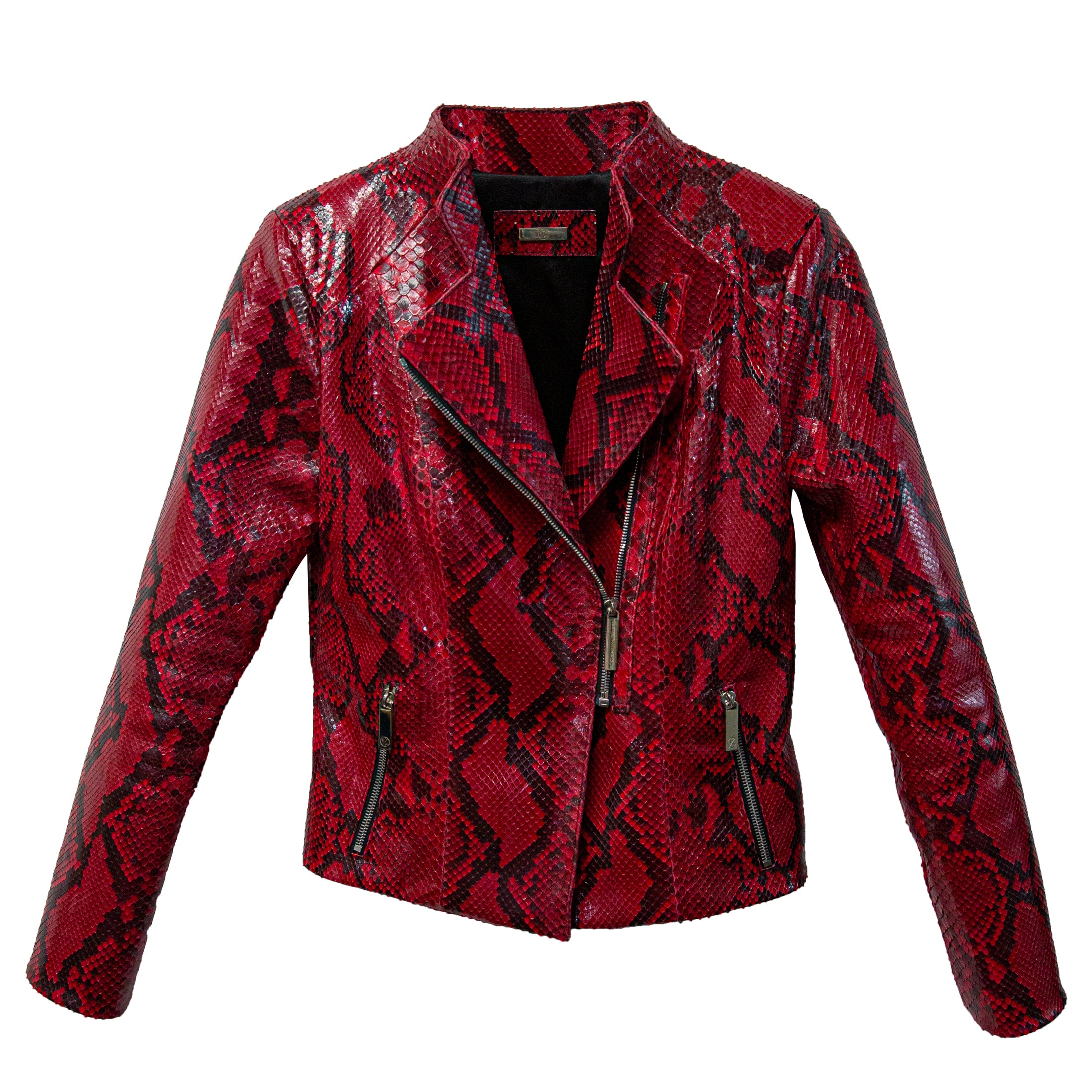 ジャケット・アウター Roen spray coating snake skin jacket GAULZOOS Python Snake Skin Print Brando Motorcycle Biker