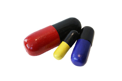 Thailand Pill Set, Black Red Blue Yellow Snakeskin