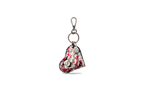 Prague Keychain, Pink Paint Splatter Snakeskin
