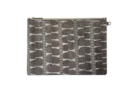 Positano Large Flat Clutch, Mango Ayer Snake Natural