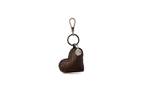 Prague Keychain, Brown Matte Snakeskin