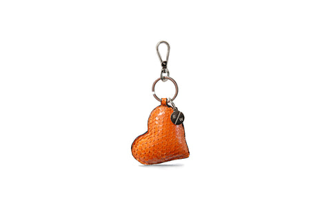 Prague Keychain, Orange Glazed Snakeskin