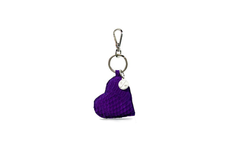 Prague Keychain, Purple Suede Snakeskin