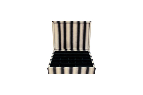 Punta Del Este Jewelry Box, White Grey Stripe Watersnake