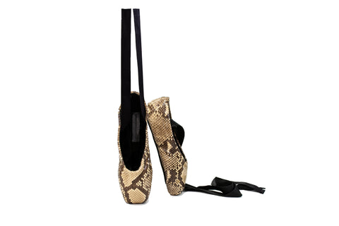 Russia Ballet Slippers, Natural Snakeskin
