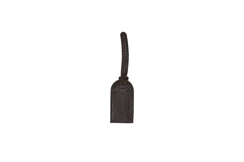 St Tropez Luggage Tag, Brown Matte Snakeskin
